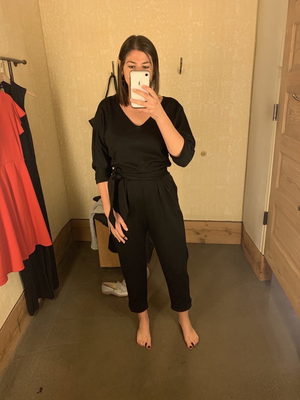 I’m going to a few holiday parties with my grandfather this weekend and next week so I needed something to wear. I found this jumpsuit at Anthro and it was on sale so I swooped in and bought it. My mom usually hates when I wear jumpsuits but she responded to me asking if she liked it with, “First jumpsuit I’ve really liked on you. Not crotchy and not too tight,” so that’s when you know it’s a good one.