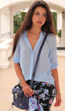 floral jeans