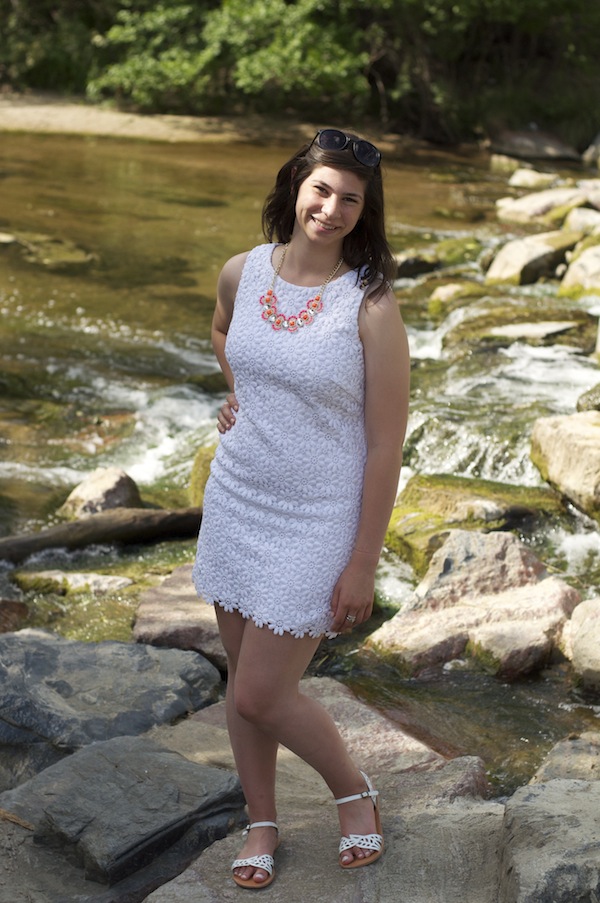 lilly dress + neon necklace