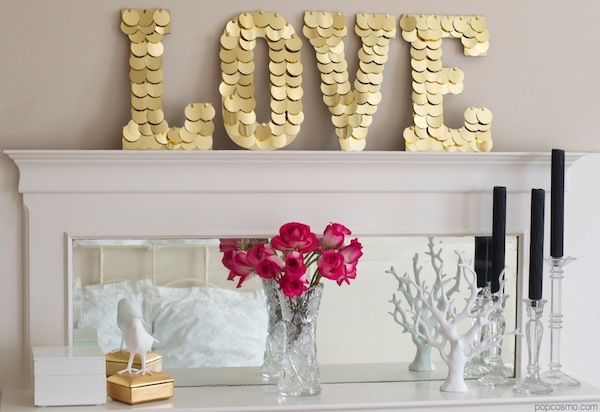love sign mantel