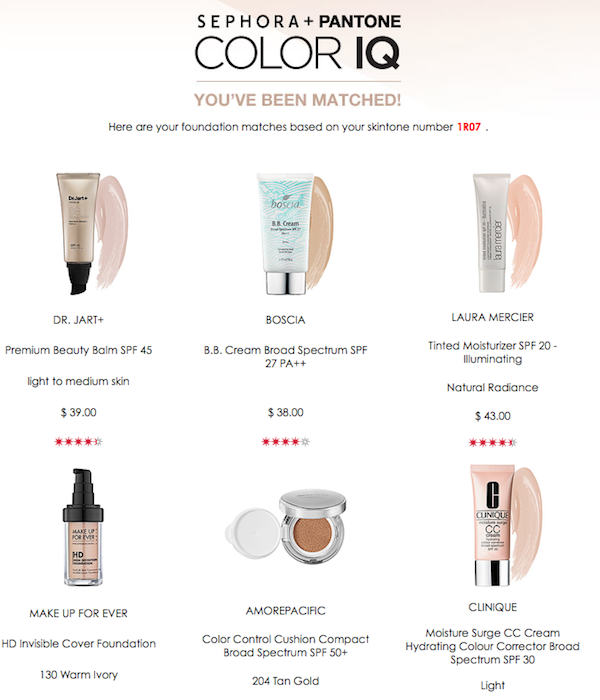 Sephora Pantone Color IQ