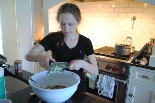studying for the SAT exam by cooking