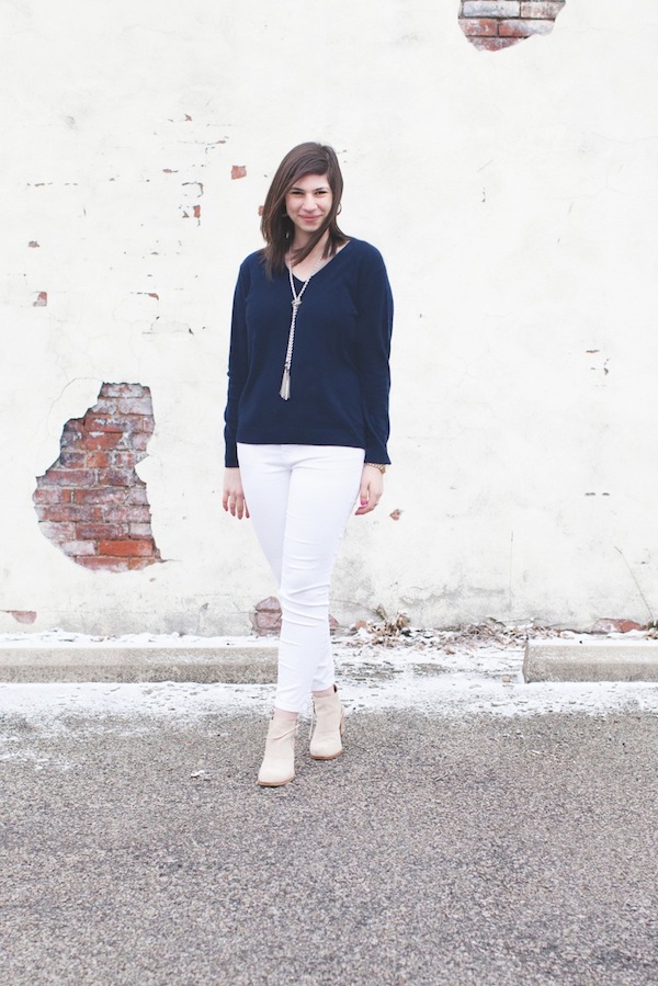 Bauble Bar & Everlane sweater
