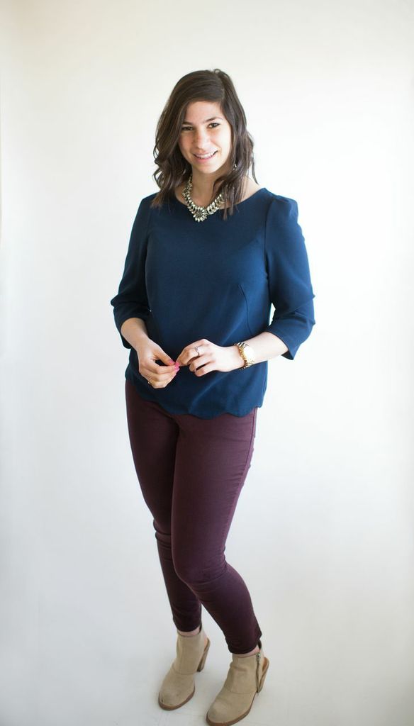 Blue scallop top